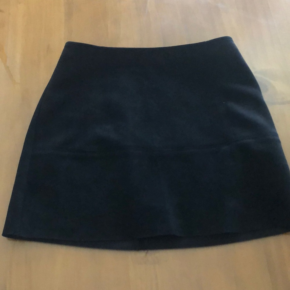 High waisted suede mini skirt